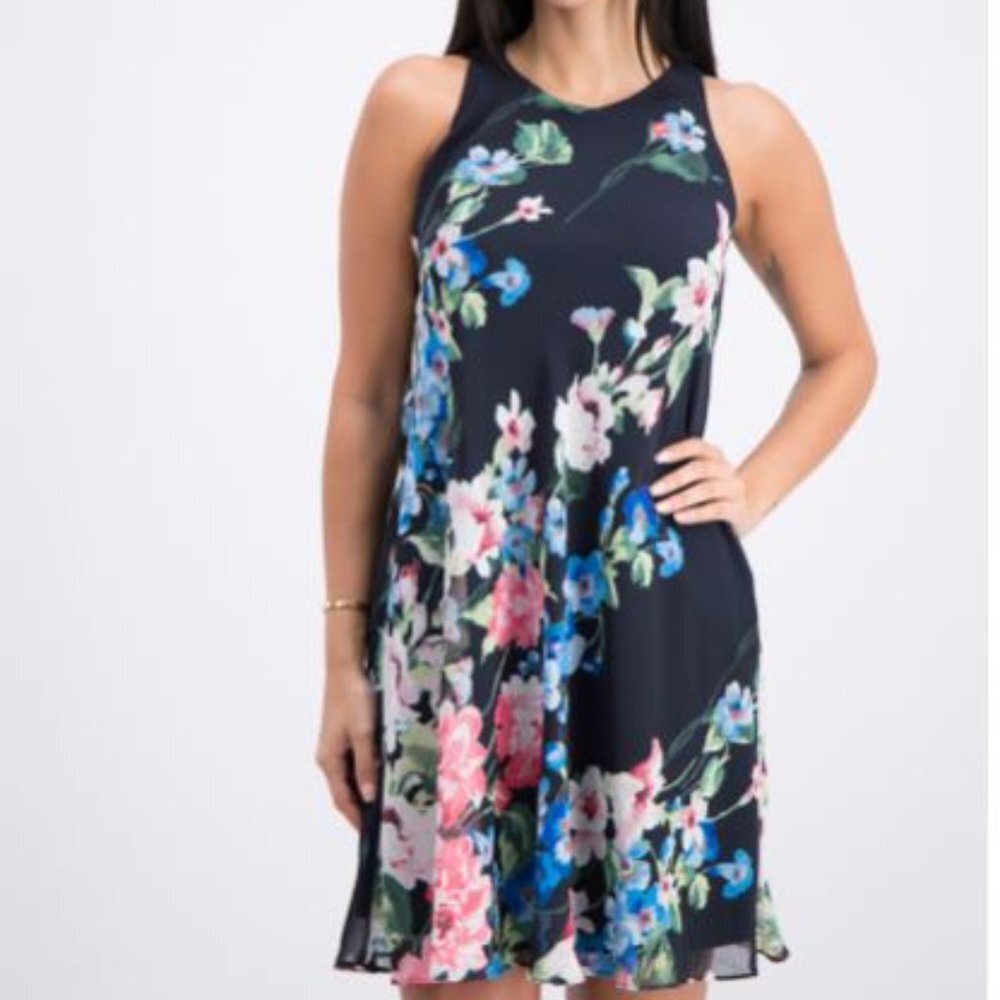 Lauren Ralph Lauren A-Line Navy Floral Dress
